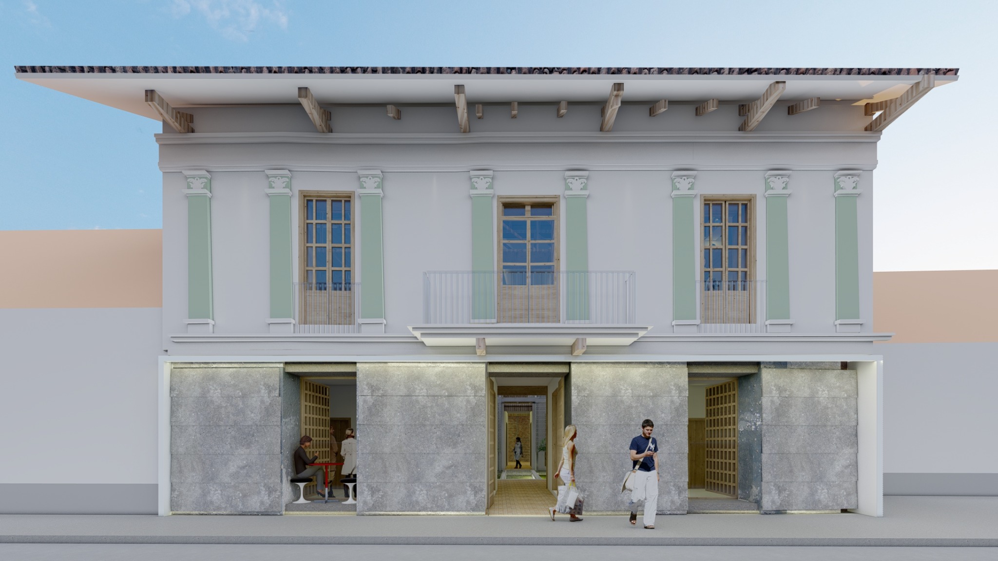 Fachada patrimonial de Casa San Benito